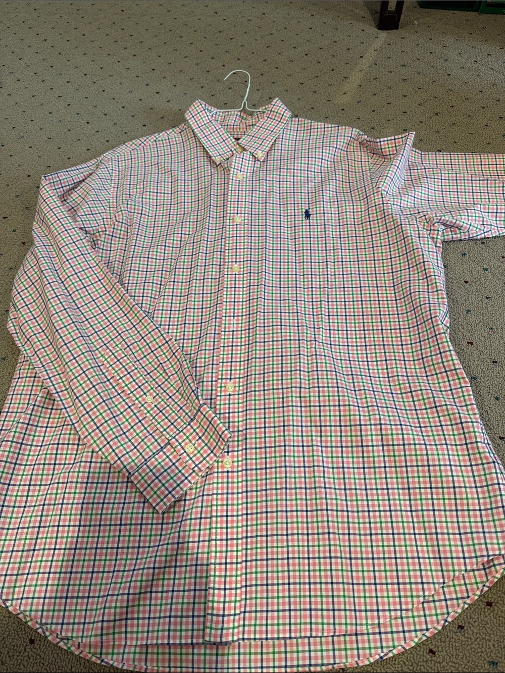 Men’s XL Ralph Lauren pink, green, blue and white classic fit button down